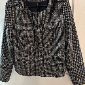 White House Black Market Monochrome Tweed Blazer